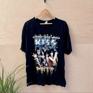 KISS World Tour 2014 Short-Sleeve Band Tee Concert T-Shirt